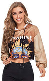 Women's Casual Long Sleeve Crop Sweatshirt Hoodies Pullover Top