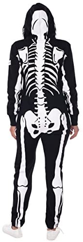 Tipsy Elves' Women's Skeleton Costume - Scary Black and White Halloween Jumpsuit