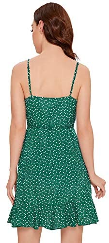 Women's Summer Sleeveless Ruffle Self Tie Wrap Short Dress