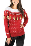 Women's Gray Sequin Snowman Christmas Sweater Size Small