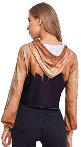 Women's Casual Long Sleeve Crop Sweatshirt Hoodies Pullover Top