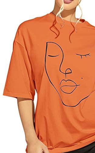 Women's Figure Graphic Oversized Loose Half Sleeve Tee Shirt