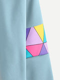 Women's Top Long Sleeve Color Block Paper Airplane Graphic Print Patchwork Trim Tee Shirt Sweatshirt