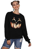Women's Print Sweatshirt Long Sleeve Color Block Loose Pullover