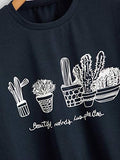 Women's Cactus Crewneck Long Sleeve Print Pullover Hoodie Sweatshirt Tops