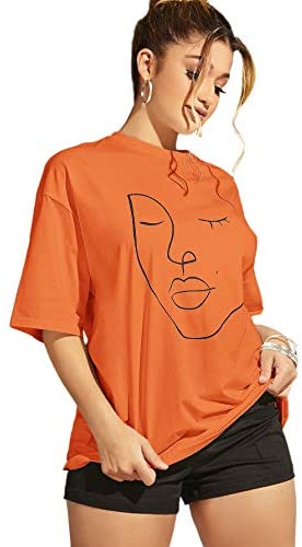 Women's Figure Graphic Oversized Loose Half Sleeve Tee Shirt