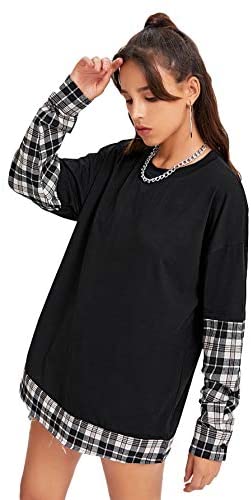 Women's Casual Striped Long Sleeve Loose T-Shirt Tops Tee