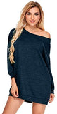 Women's Long Sleeve Oversized Off Shoulder Knit Mini Sweater Dress