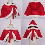 Christmas Dresses for Women Solid Color Fashion Warm Halter Dress Suit with Cloak (S, Dress) …
