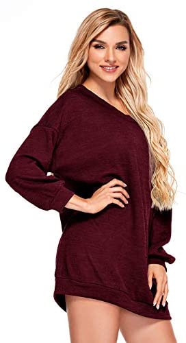 Women's Long Sleeve Oversized Off Shoulder Knit Mini Sweater Dress