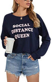 BMJL Women's Crewneck Sweatshirt Graphic Pullovers Slogan Long Sleeve Tops Message Shirt
