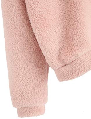 Women's Casual Cute Teddy Bear Long Sleeve Fleece Pullover Hoodie Top