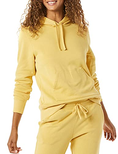 Women's French Terry Fleece Pullover Hoodie (Available in Plus Size), Dark Yellow, X-Large