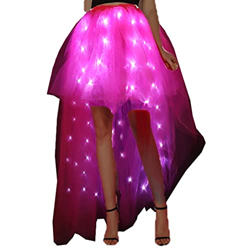 Women Tulle Tutu Skirts Adult A Line Rave Outfit Skirt LED Light