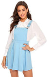 Women's Cute A Line Adjustable Straps Pleated Mini Overall Pinafore Dress