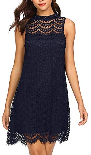 Women's Lace Sleeveless A Line Elegant Cocktail Evening Party Dress