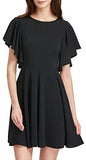Women's Stretchy A Line Swing Flared Skater Cocktail Party Dress Black