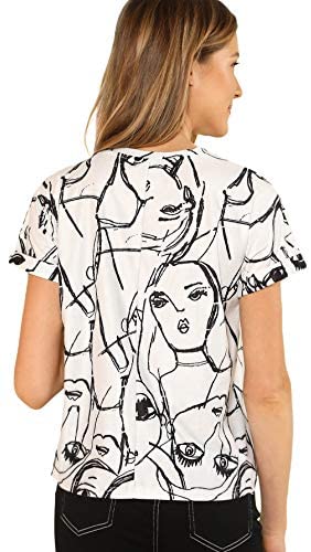 Women's Round Neck Short Sleeve Tops Cartoon Printed T Shirts