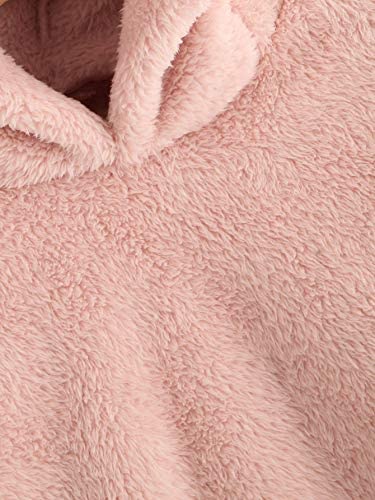 Women's Casual Cute Teddy Bear Long Sleeve Fleece Pullover Hoodie Top