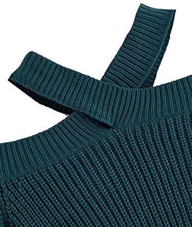 Women's Casual Off Shoulder Long Sleeve Solid Halter Sweater