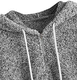 Women's Casual Zip Up Fleece Pullover Teddy Drawstring Hoodie Sweatshirt