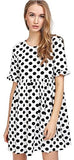Women's Comfy Short Sleeve Smock Loose Tunic Flare Swing Party Dress