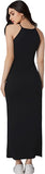 Women's Sleeveless Strappy Halter Bodycon Maxi Dress Pencil Cami Long Dresses