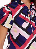 Women's Chiffon Casual Petal Short Sleeve Bow Tie Blouse Top Shirts