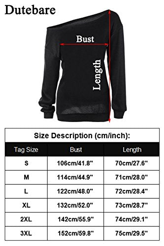 Women Off Shoulder Sweatshirt Slouchy Shirt Long Sleeve Pullover Tops Blue