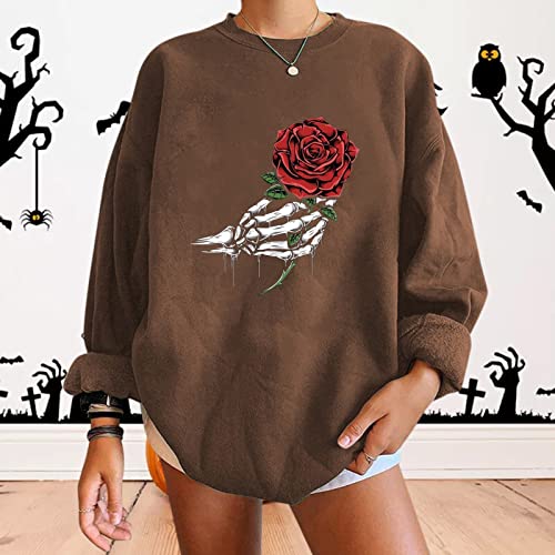 Womens Hoodless Loose Full Zip Sweatshirt Round Neck Casual Pullover Tops Fit Long Sleeve Womens Sweatshirts