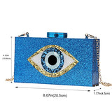 Clutch Purses for Women-Evil Eye Acrylic Clutch Glitter Purse Evening Bag Chain Shoulder Crossbody Handbags