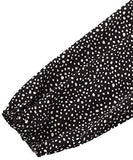 Women's Sexy Polk Dots Print Crop Top Off Shoulder Long Sleeve Blouse Tops