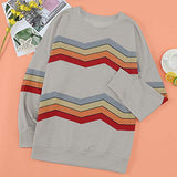 BTFBM Women Sweatshirts Tie Dye Print Striped Color Block Long Sleeve Comfy Loose Soft Casual T Shirts Pullover (S-2XL) (Aztec Print Grey, Small)