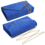 Ladies' Velvet Evening Clutch Handbag Formal Party Clutch For Women With Chain Strap (Rose)