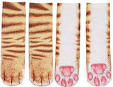 3D Socks Unisex Adult Animal Paw Crew Socks - Sublimated Print (Cat)