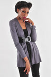 Open Front Belted Cardigan