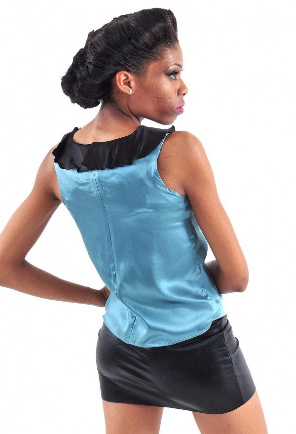Bow Silk Sleeveless Top