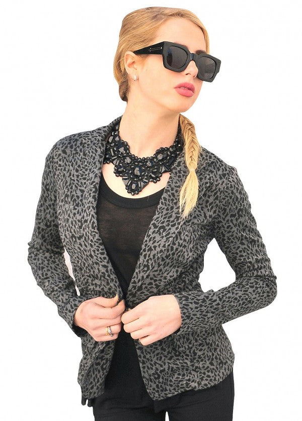Trendy Leopard Print Blazer