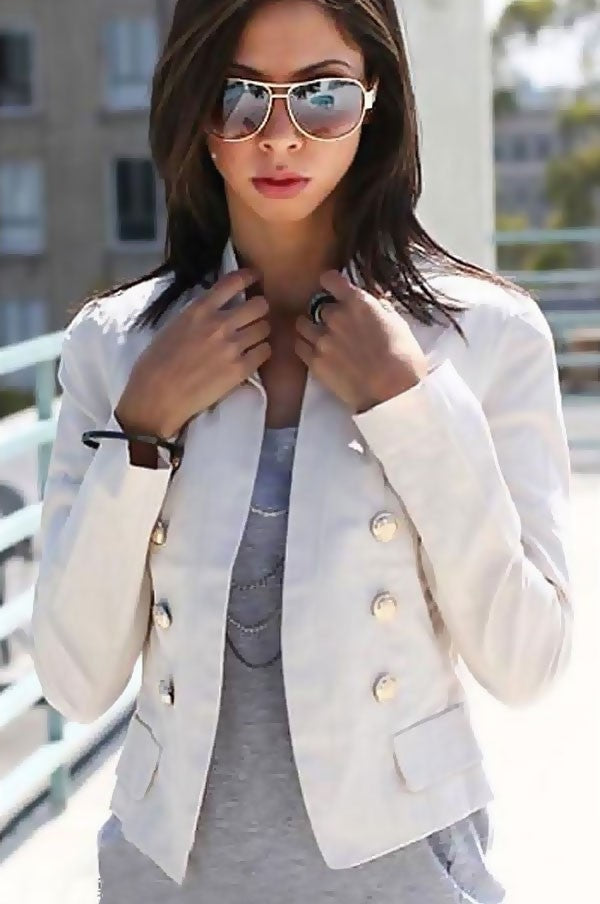 Buttoned Open Blazer