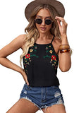 Women's Sexy Floral Embroidered Racerback Sleeveless Casual Camisole