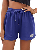 Women's Drawstring High Waist Patched Yoga Workout Sports Track Shorts