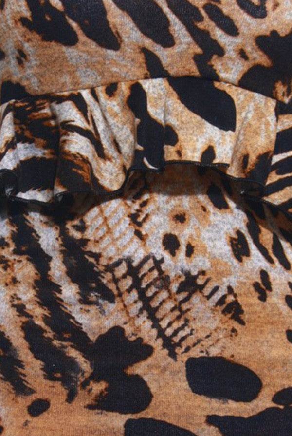 Leopard Print Peplum Dress