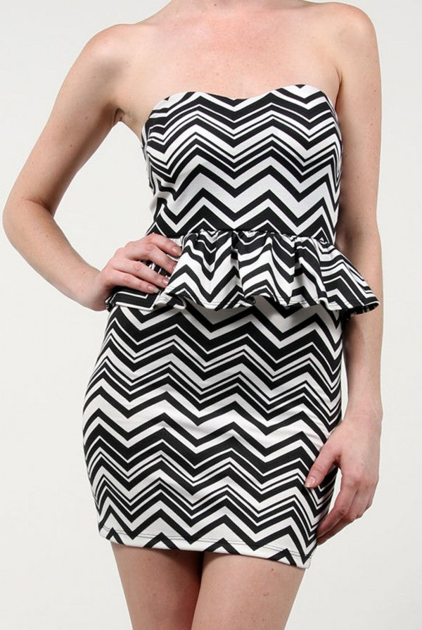 Zig Zag Peplum Mini