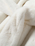 Winter Long White Fluffy Warm Oversized Faux Fur Coat Women with Hood Lapel Sashes Loose Korean Fashion 2021 Outerwear