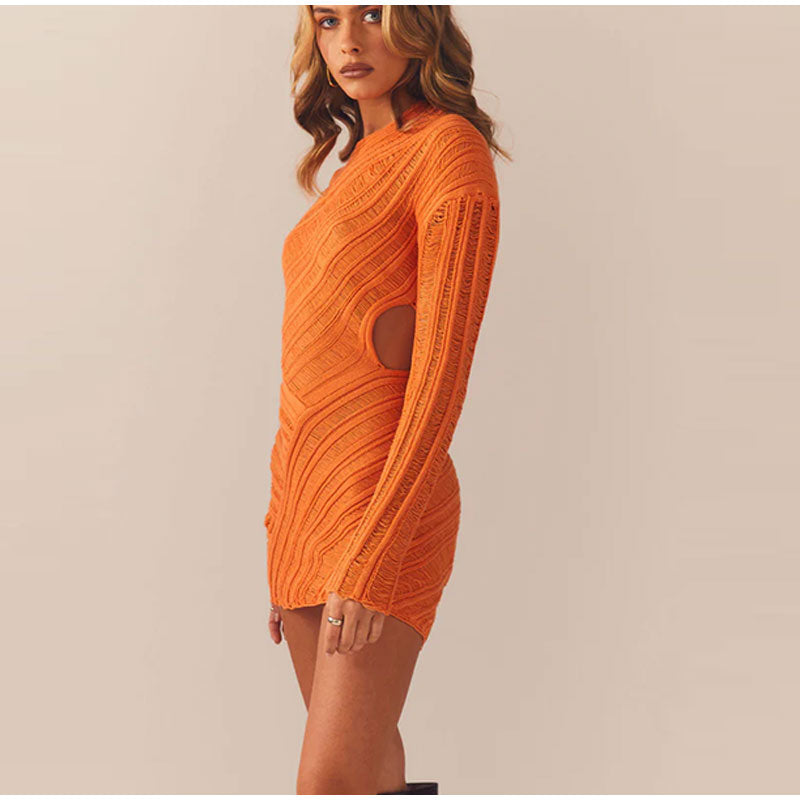Hollow Out Long Sleeve Knitted Mini Dress Women Sexy White Bodycon Sli Divahotcouture Hollow Out Long Sleeve Knitted Mini Dress Women Sexy White Bodycon Sli Divahotcouture