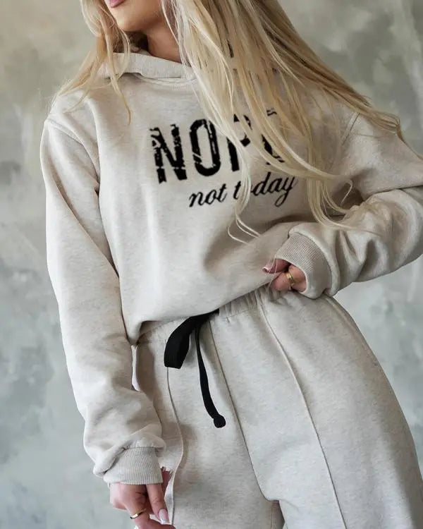 Ensemble sweat à capuche imprimé Nope Not Today et pantalon large