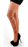 Floral Design Henna Pattern Tattoo Tights